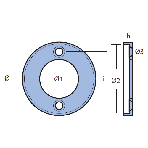 Anodo Volvo Penta Collare sail 50 250 270 275, V17, Volvo Penta AQ 250 270 Zinco